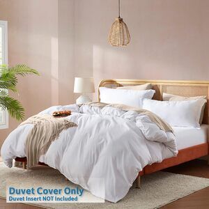 White King Duvet Cover Set 3PC Brushed Microfiber Soft 104x90 Button Closure
